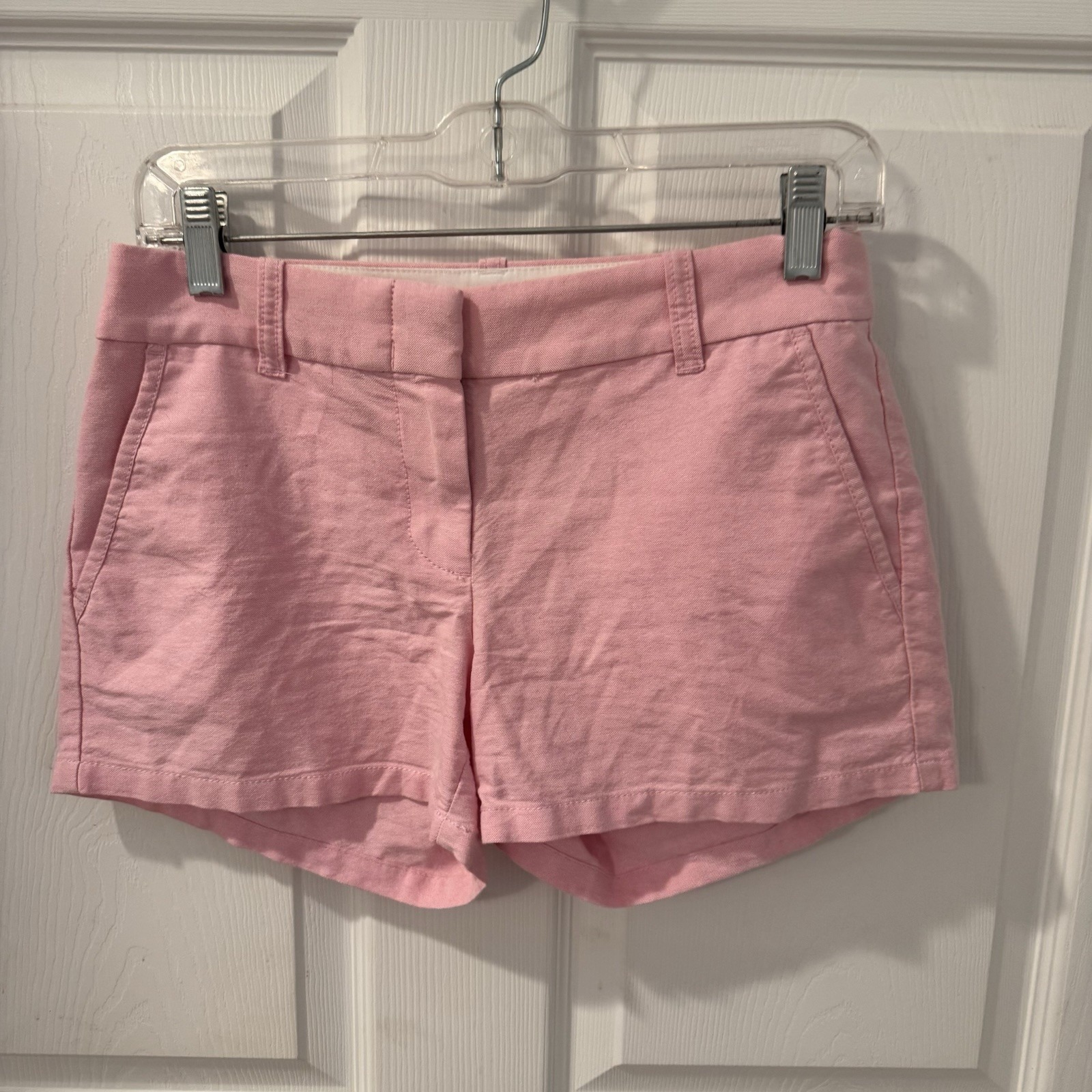 J. Crew Shorts Women's Size 0 City Fit 100% Cotton Flat Front Pink Mid Rise